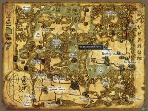 The huge world map of Avernum