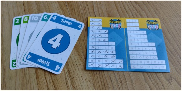 Triggs card game review, cards and scorepad